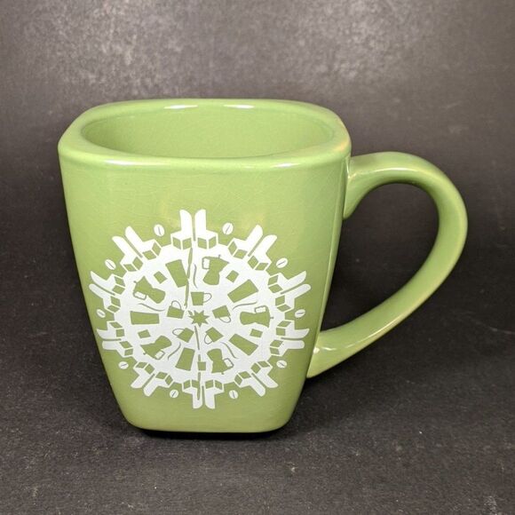 Starbucks Mug Cup Green Snowflake Retro Coffee Pot - Picture 1 of 10